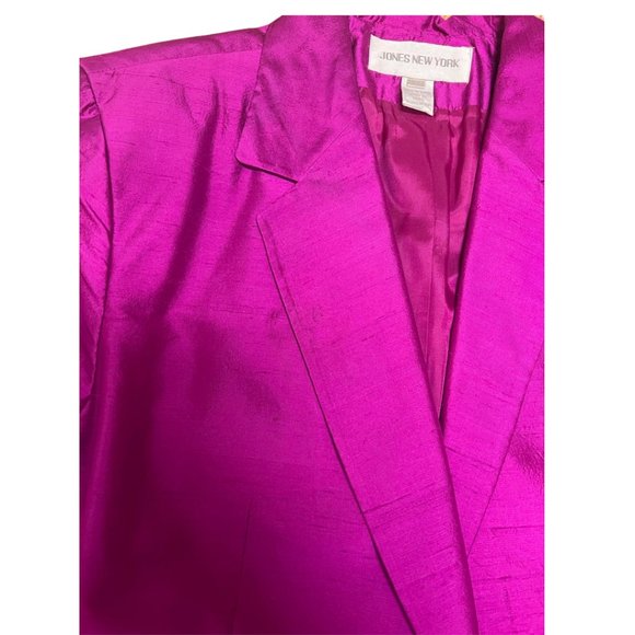Jones New York Silk Pink Purple Fuchsia Suit Blazer Pants size 20 W petite - Picture 7 of 17